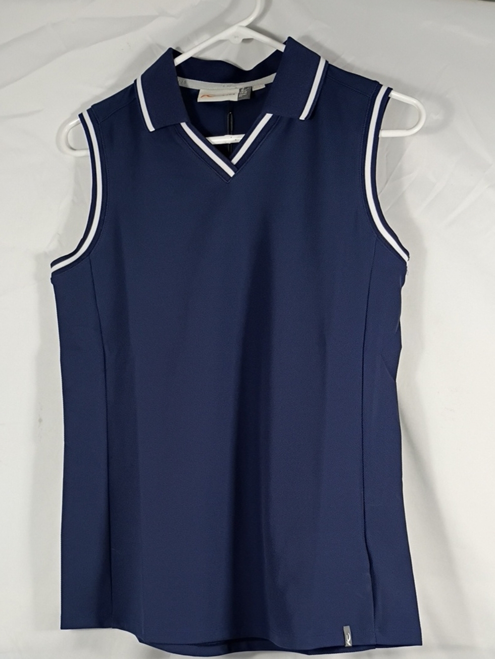NWT KJUS Bali Atlantic Blue Vneck Sleeveless Polo Women's Sz 38/Med Sport Fit